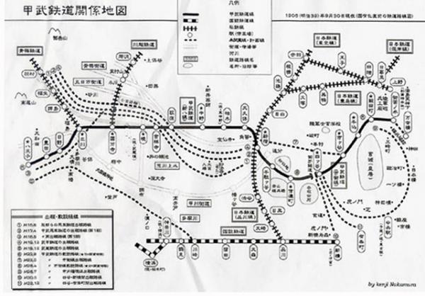 甲武鉄道関係地図
