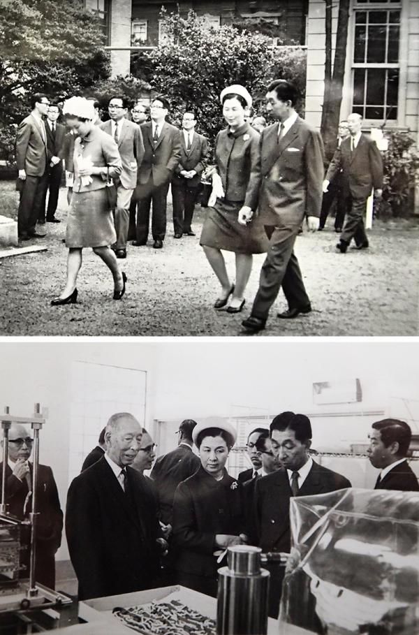 1970（昭和45）年５月、高松宮殿下、常陸宮殿下ご夫妻のご来訪<br>（提供：農業生物資源研究所）