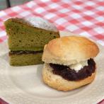 「あんクロテッドスコーン」と「抹茶ケーキ」